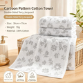 Vosges 100% Cotton Jacquard Towel, Cartoon Floral Double‑Sided Terry Hand Towel, Absorbent, Antibacterial, Anti‑Pilling for Home, Dorm, Bathroom, Students