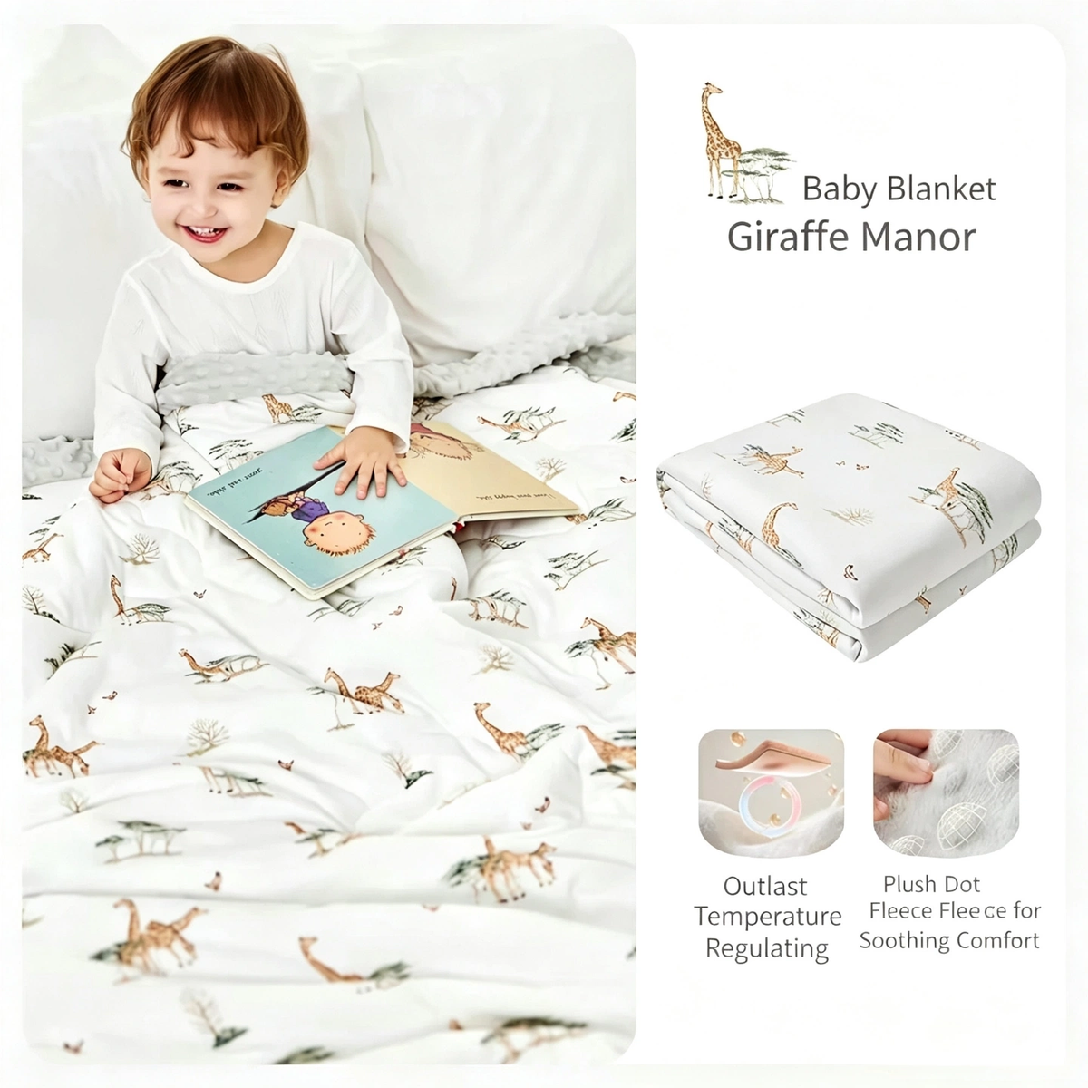 ibaby Dotted Baby Blanket, Toddler Soothing Quilt for Newborn & Kids, Autumn Winter Use, Kindergarten Nap Blanket, Size 150×200cm