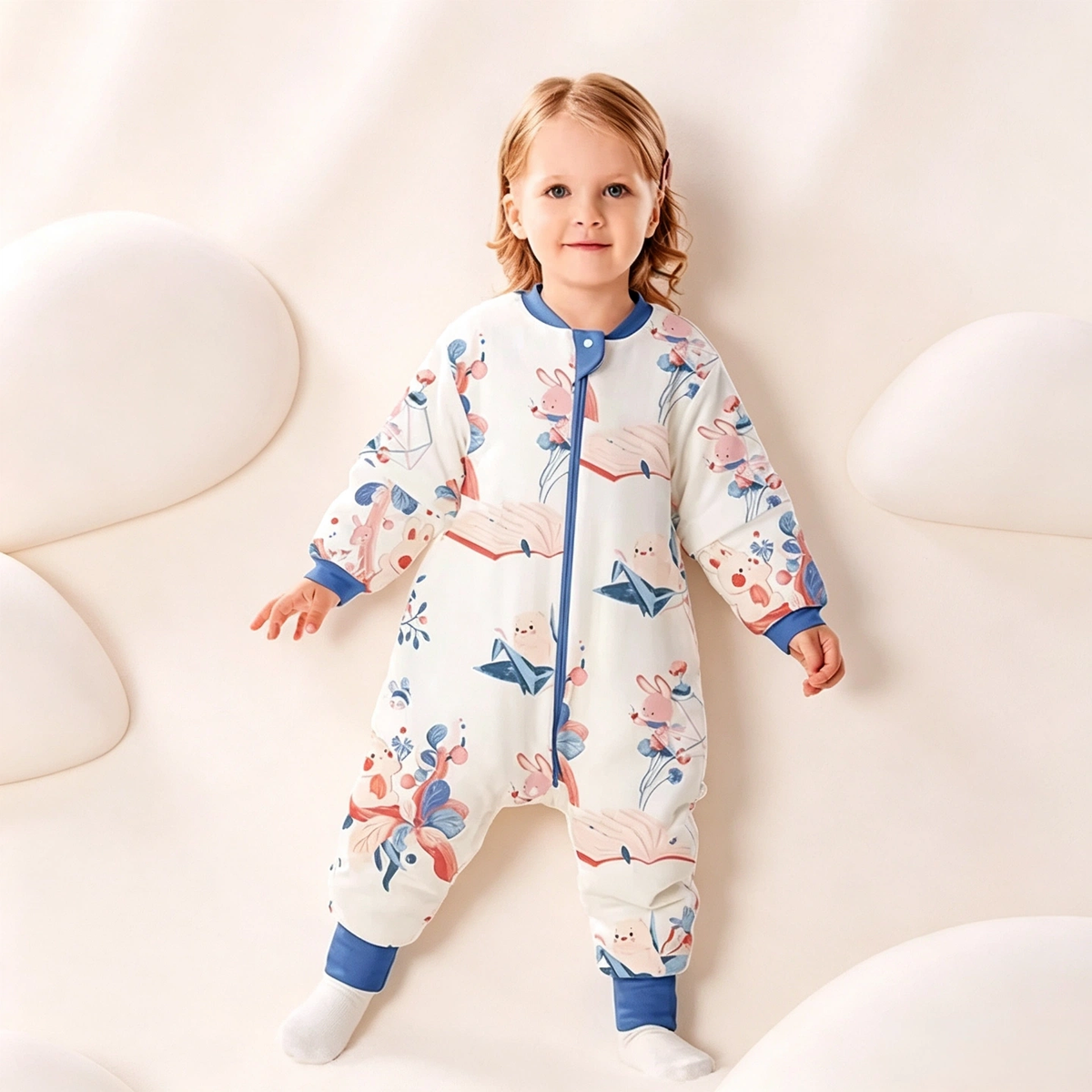 Usbetas Baby Sleep Sack, Thermostatic Split‑Leg Wearable Blanket for Spring Autumn Winter, Toddler Anti‑Kick Sleeping Bag