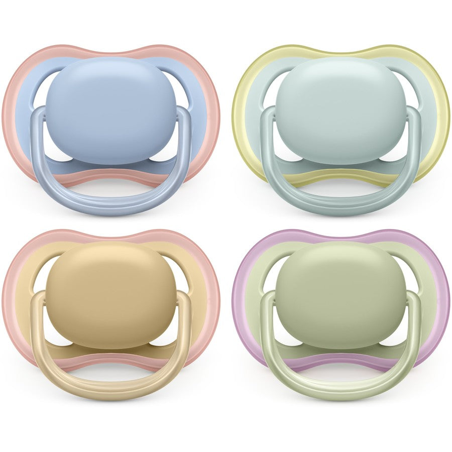 Avent Ultra Air Soother Plain Mixed 0-6 Months 2 Pack - Assorted