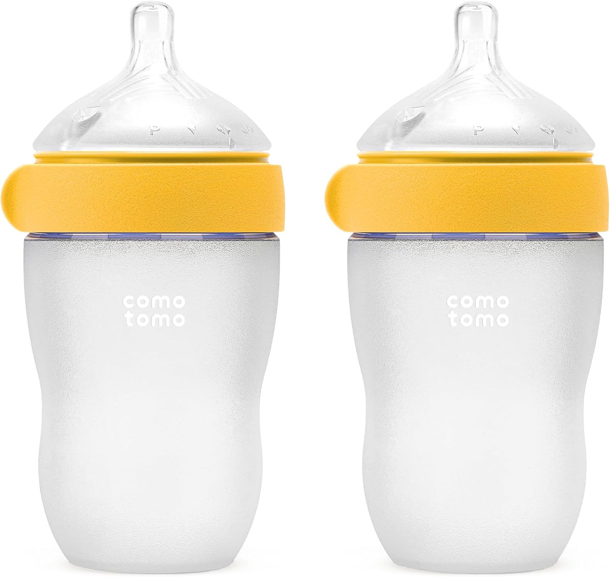 Silicone Baby Bottle Gen 2 with Wide Neck Dual Anti-Colic Vents and Medium-Flow Nipple – Comotomo 8 oz