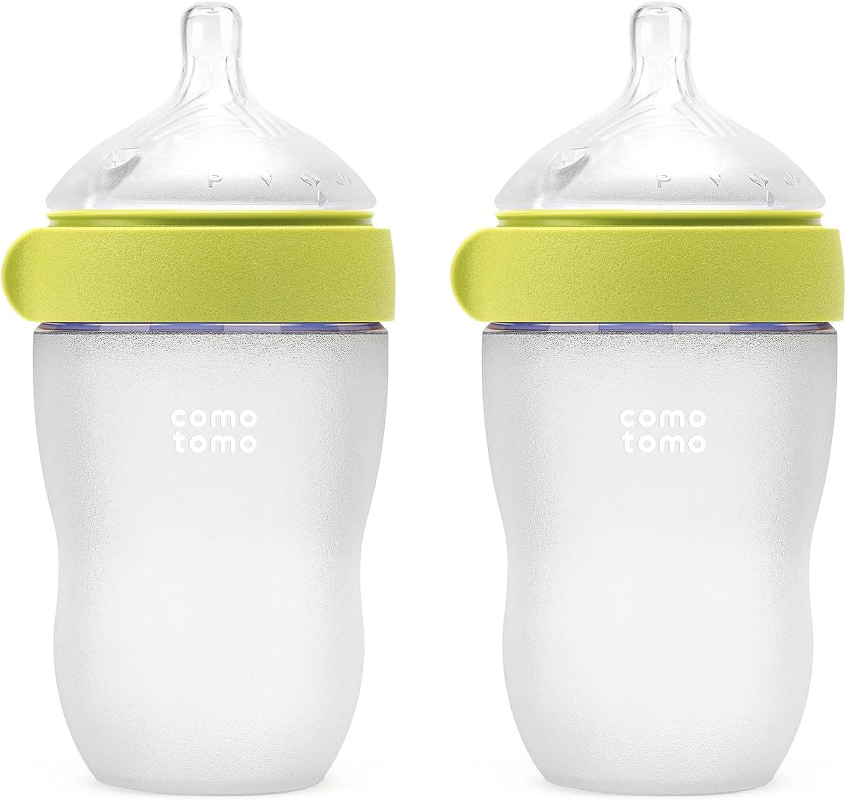 Silicone Baby Bottle Gen 2 with Wide Neck Dual Anti-Colic Vents and Medium-Flow Nipple – Comotomo 8 oz