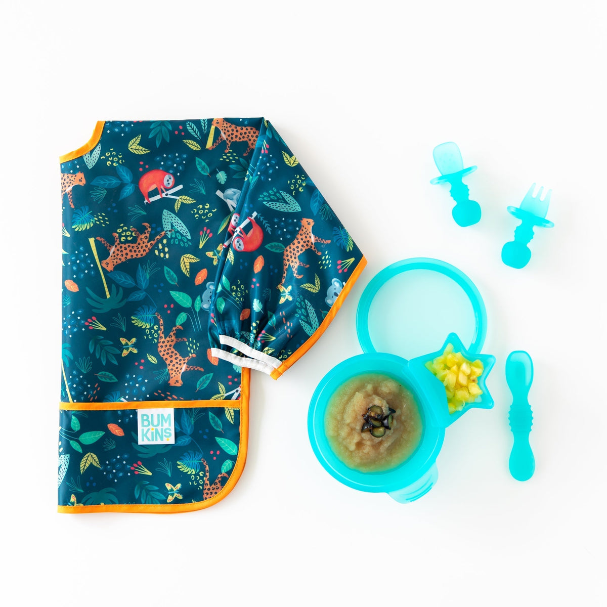 Sleeved Bib 1 Pack: Jungle and Animal Print