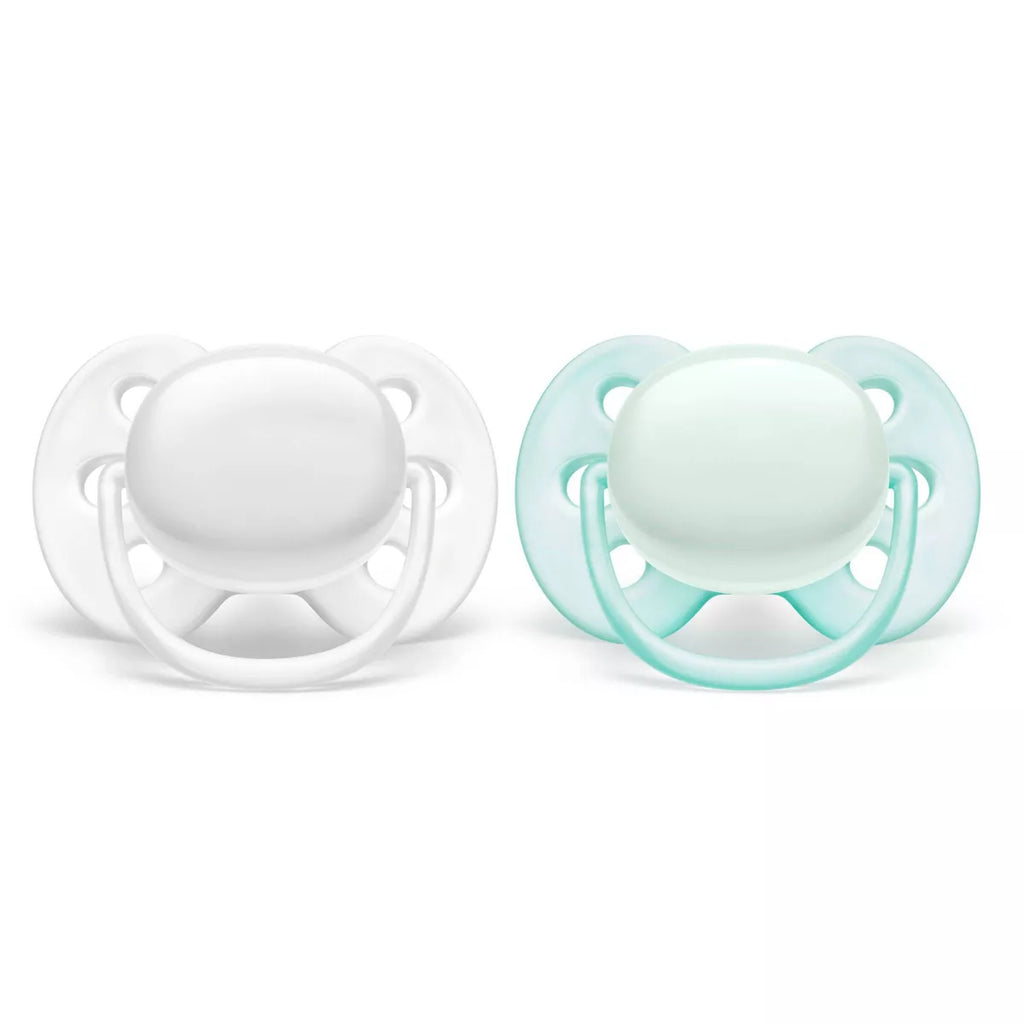 Philips Avent 2pk Ultra Soft Pacifier 0-6 Months - Arctic White/Green