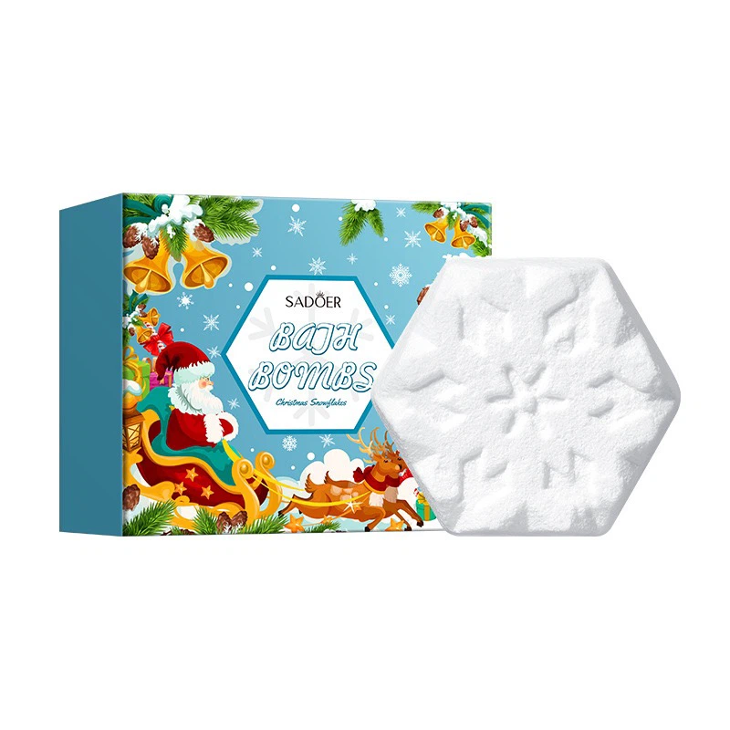 SADOER Christmas Holiday Bath Bombs, Festive Spa Bath Fizzies