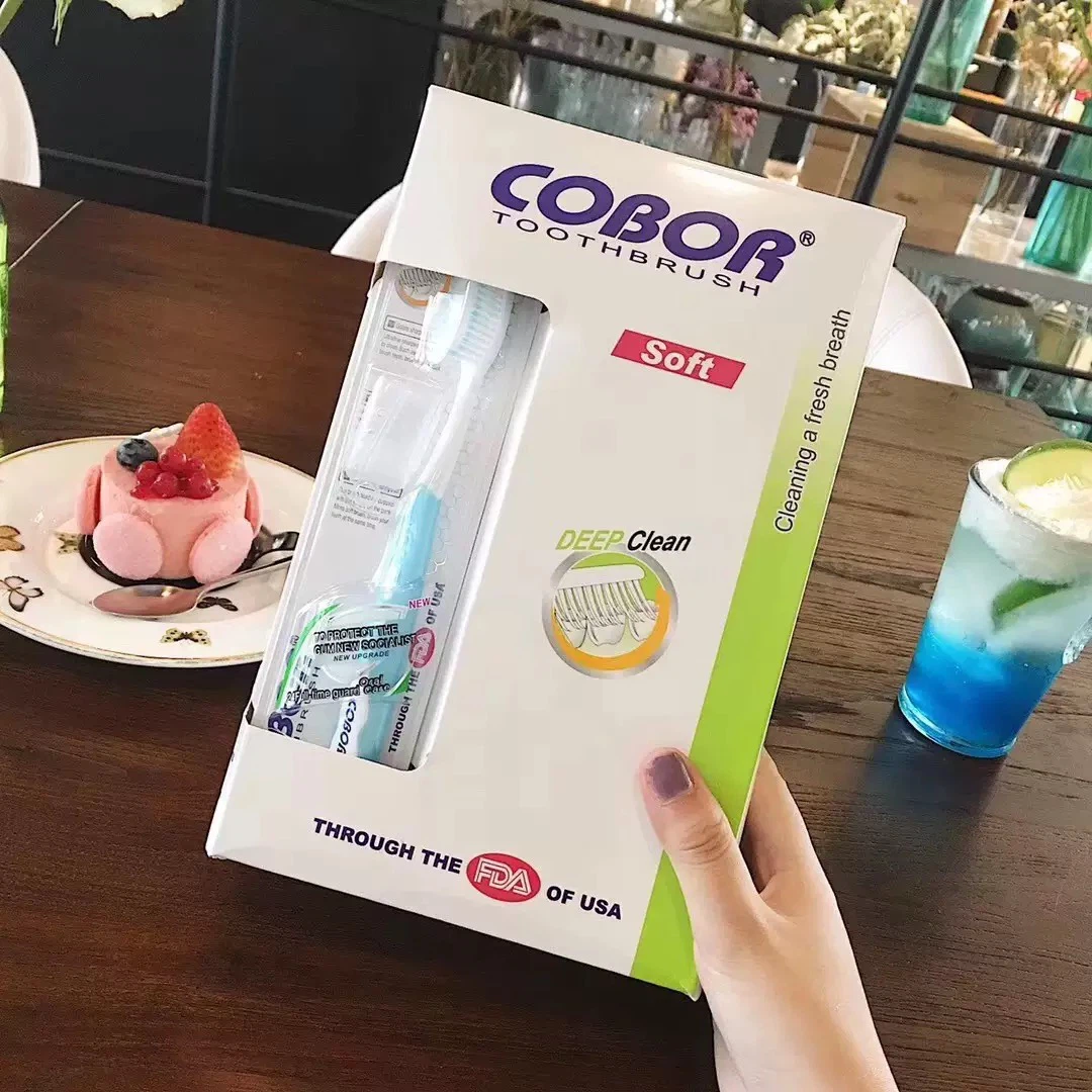 COBOR Adult Soft‑Bristle Toothbrushes, Individually Wrapped Gum‑Protective Deep Clean Manual Toothbrush for Daily Oral Care, Multi‑Color