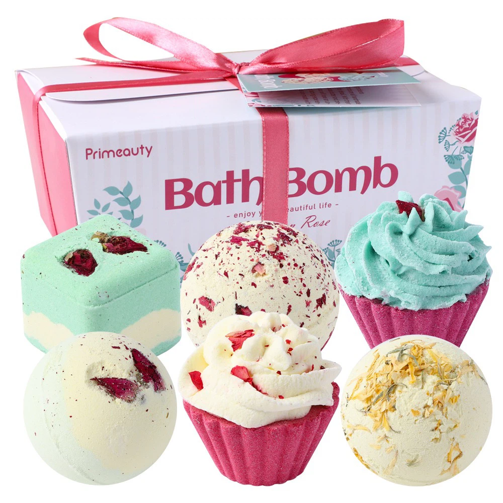 Cake Shape Bath Bomb Set, Essential Oil Bubble Bath Fizz Balls Gift Kit