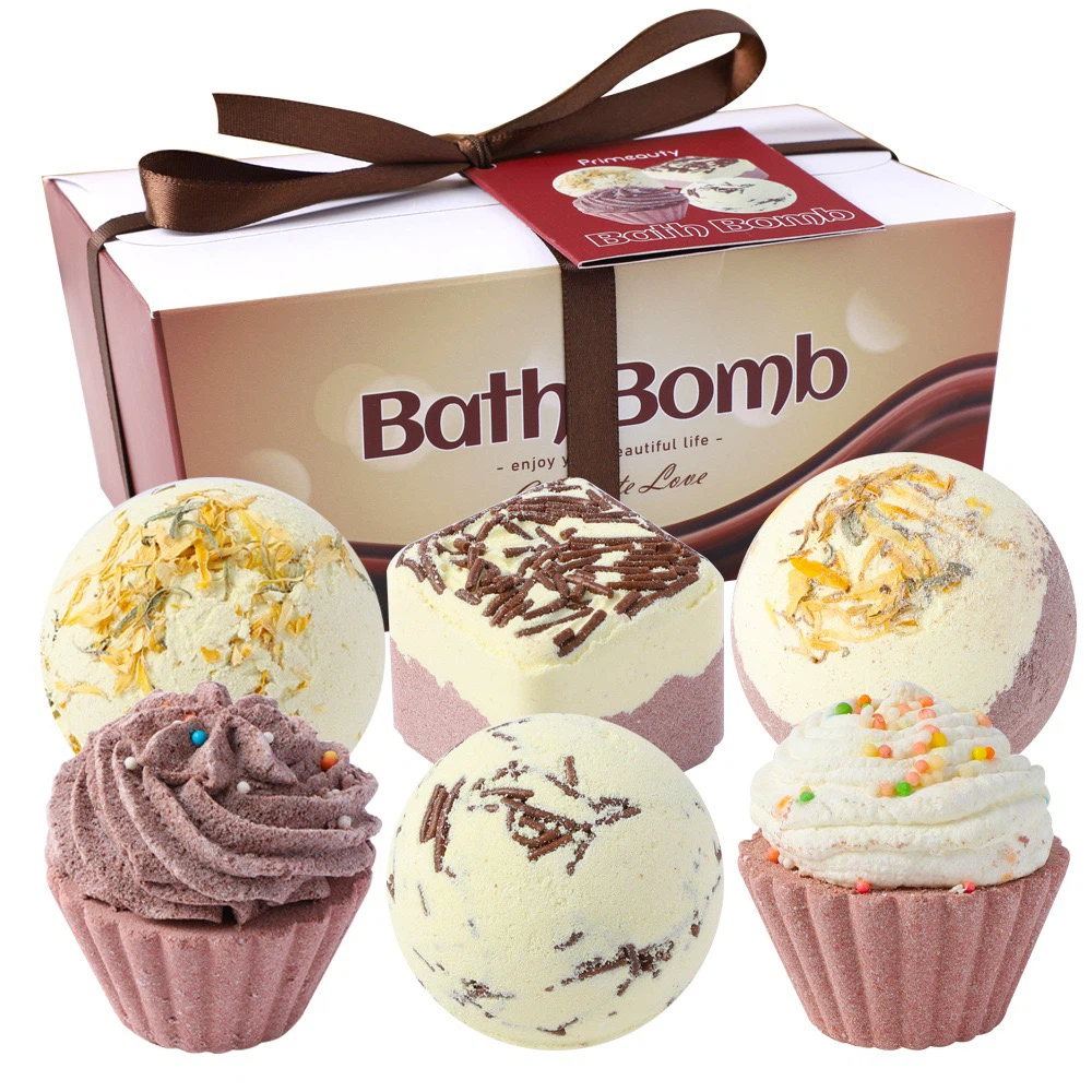 Cake Shape Bath Bomb Set, Essential Oil Bubble Bath Fizz Balls Gift Kit