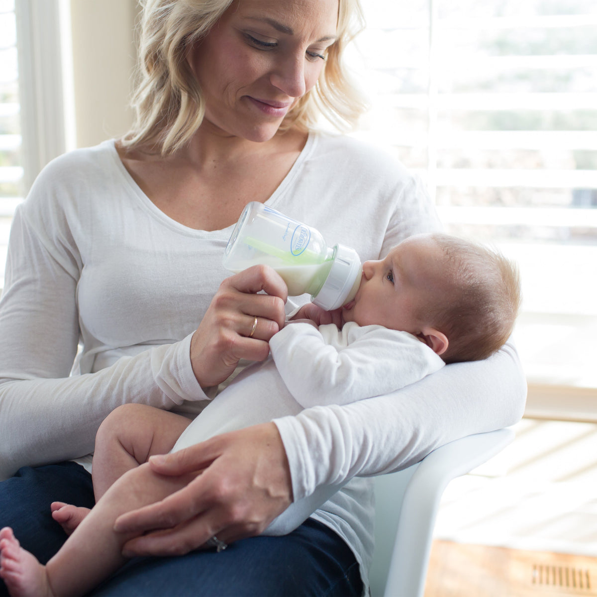 Dr. Brown’s Natural Flow® Anti-Colic Options+™ Wide-Neck Baby Bottle with Level 1 Slow Flow Nipple, 5oz/150mL